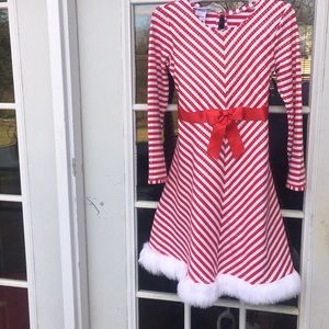 White and red striped dress